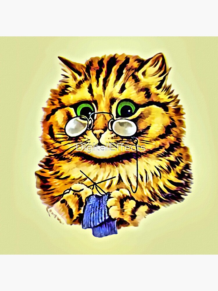 "Louis Wain Cats Tabby Cat Knitting " Poster for Sale by