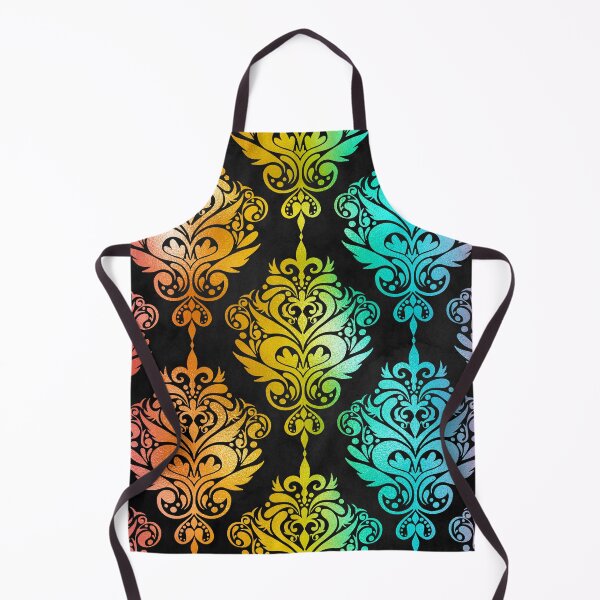 Item preview, Rainbow and Black Pattern of Damask Motif designed and sold by LDTreasures.