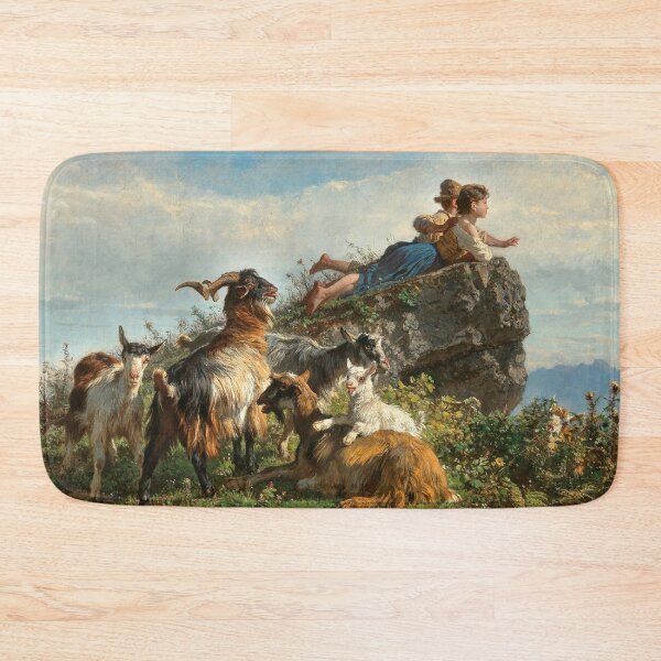 Item preview, The Little Goatherders | Filippo Palizzi | 1871 Animal Nature Art designed and sold by CJET.