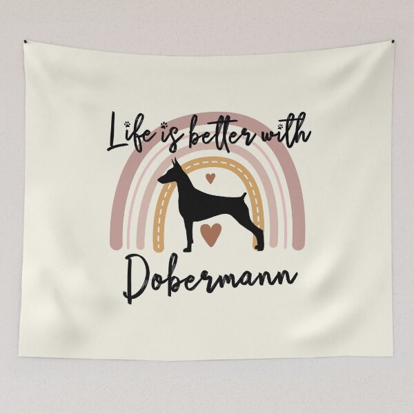 Item preview, Dobermann Dog Rainbow Aesthetic Boho designed and sold by rafaeltto.