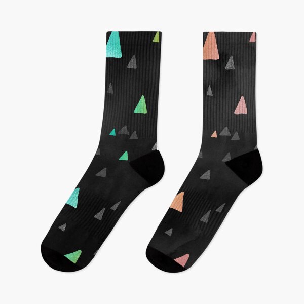 Item preview, Rainbow and Black Pattern of Acute Triangles designed and sold by LDTreasures.