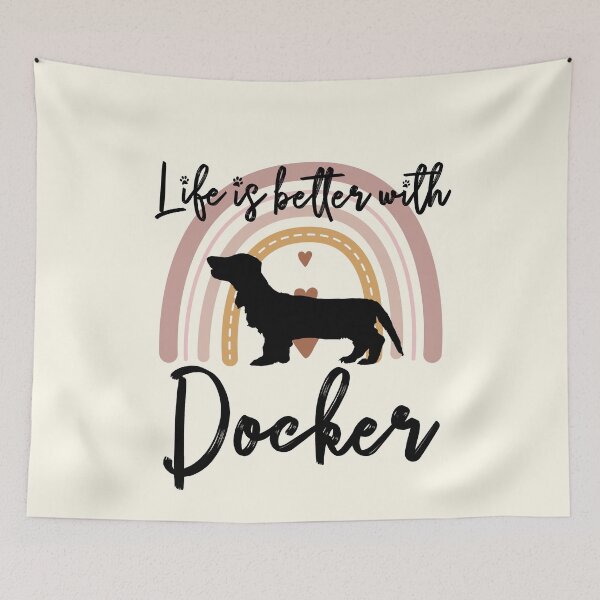 Item preview, Docker Dog Rainbow Aesthetic Boho designed and sold by rafaeltto.