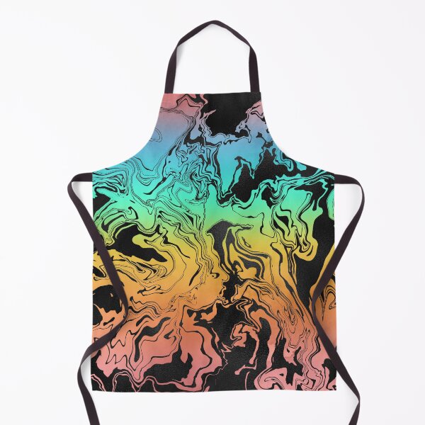 Item preview, Rainbow and Black Pattern of Liquid Swirls designed and sold by LDTreasures.