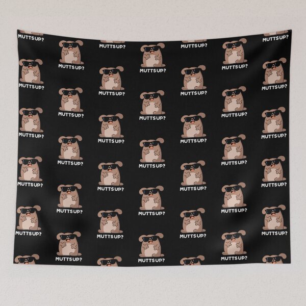 Item preview, Mutts Up Funny Doggie Puns (Dark BG) designed and sold by punnybone.