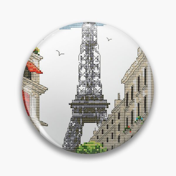 Item preview, Paris, Cross stitch Paris, pixelated Paris, Eiffel Tower, French Cafes,  designed and sold by Nostrathomas66.
