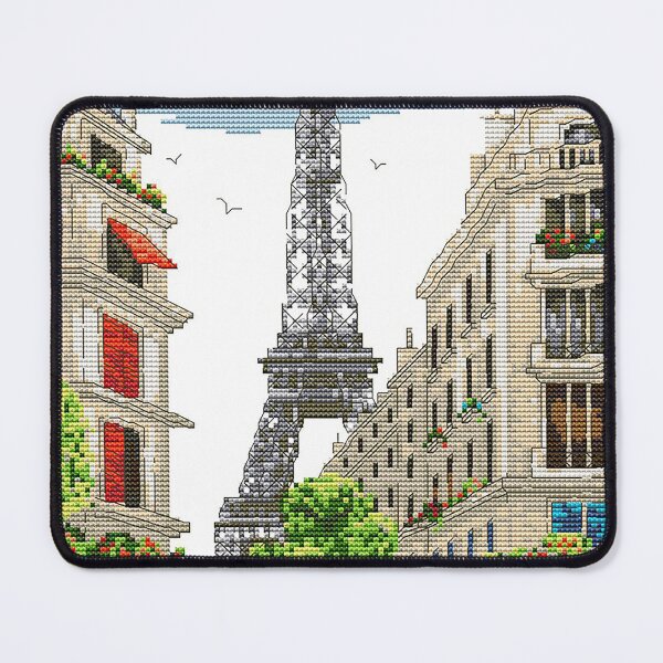 Item preview, Paris, Cross stitch Paris, pixelated Paris, Eiffel Tower, French Cafes, designed and sold by Nostrathomas66.