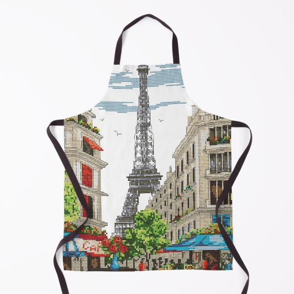 Item preview, Paris, Cross stitch Paris, pixelated Paris, Eiffel Tower, French Cafes,  designed and sold by Nostrathomas66.