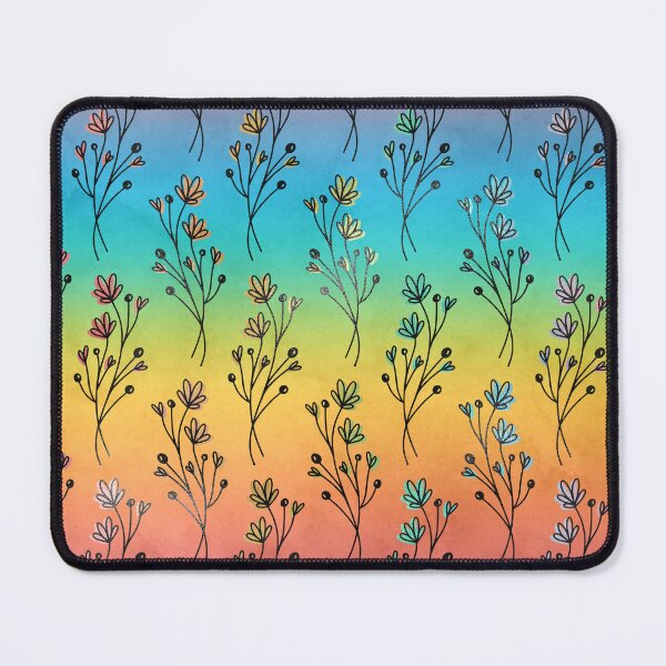 Item preview, Rainbow and Black Pattern of Sprigs designed and sold by LDTreasures.