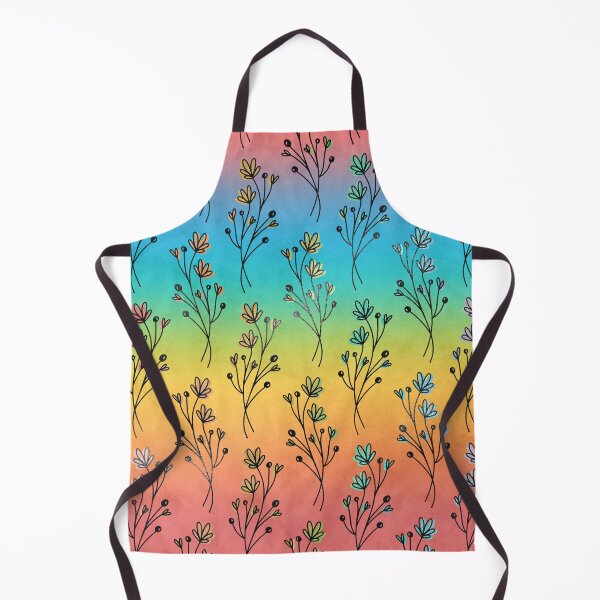 Item preview, Rainbow and Black Pattern of Sprigs designed and sold by LDTreasures.