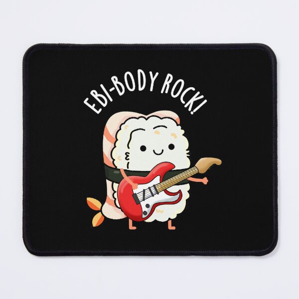 Item preview, Ebi-body Rock Rocker Funny Sushi Puns (Dark BG) designed and sold by punnybone.