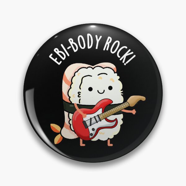 Item preview, Ebi-body Rock Rocker Funny Sushi Puns (Dark BG) designed and sold by punnybone.
