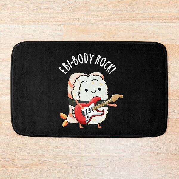 Item preview, Ebi-body Rock Rocker Funny Sushi Puns (Dark BG) designed and sold by punnybone.
