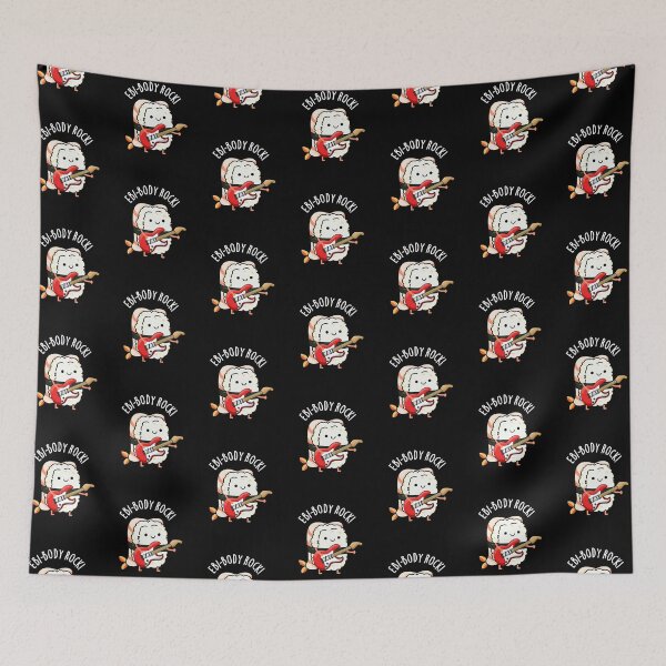 Item preview, Ebi-body Rock Rocker Funny Sushi Puns (Dark BG) designed and sold by punnybone.