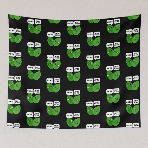 Item preview, We're Mint To Be Funny Food Puns (Dark BG) designed and sold by punnybone.