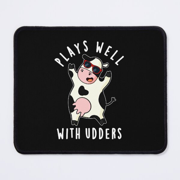 Item preview, Plays Well With Udders Funny Cow Puns (Dark BG) designed and sold by punnybone.