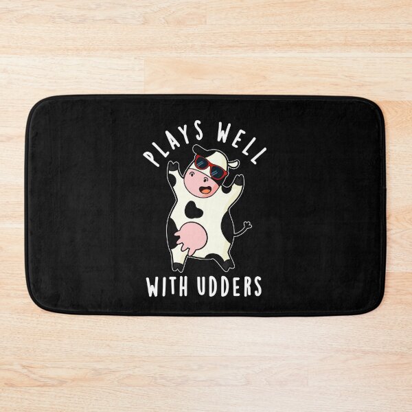Item preview, Plays Well With Udders Funny Cow Puns (Dark BG) designed and sold by punnybone.