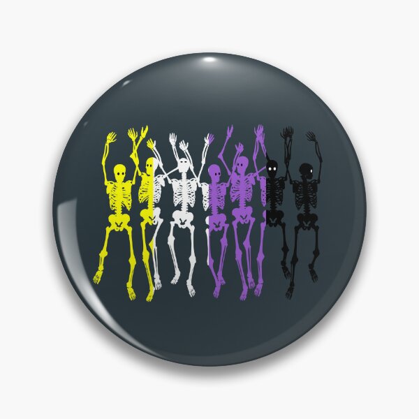 Item preview, Halloween Non Binary Skeletons Flag. Nonbinary Pride designed and sold by Subtle Pride Shop.
