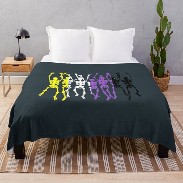 Item preview, Halloween Non Binary Skeletons Flag. Nonbinary Pride designed and sold by Subtle Pride Shop.