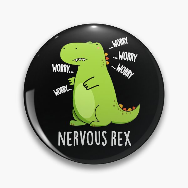 Item preview, Nervous Rex TRex Funny Dinosaur Puns (Dark BG) designed and sold by punnybone.