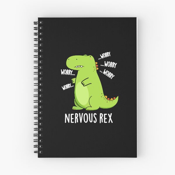 Item preview, Nervous Rex TRex Funny Dinosaur Puns (Dark BG) designed and sold by punnybone.