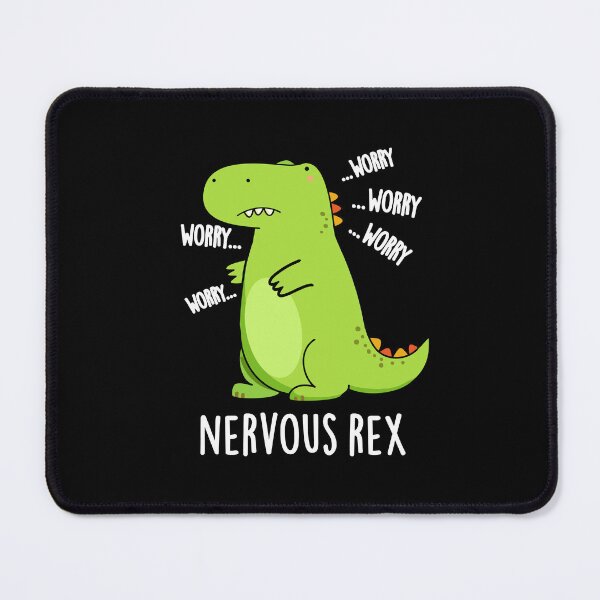 Item preview, Nervous Rex TRex Funny Dinosaur Puns (Dark BG) designed and sold by punnybone.