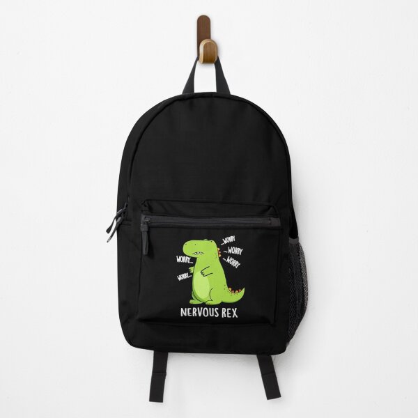 Item preview, Nervous Rex TRex Funny Dinosaur Puns (Dark BG) designed and sold by punnybone.