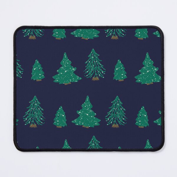 Item preview, Christmas trees on navy designed and sold by katerosestudios.