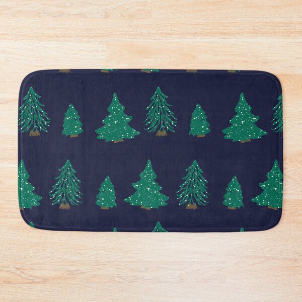 Item preview, Christmas trees on navy  designed and sold by katerosestudios.