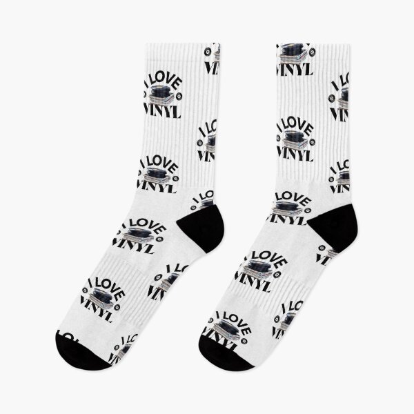 Item preview, I Love Vinyl (black) designed and sold by Discothreadz.