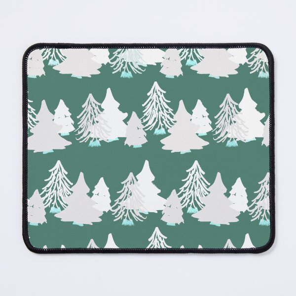 Item preview, White Christmas trees on green designed and sold by katerosestudios.