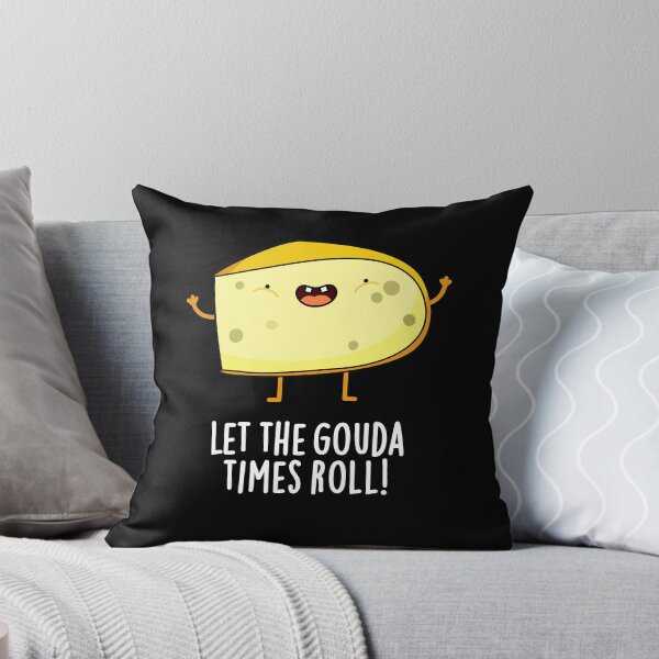 Item preview, Let The Gouda Times Roll Funny Cheese Puns (Dark BG) designed and sold by punnybone.