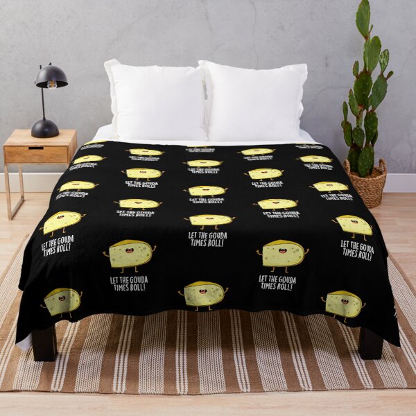 Item preview, Let The Gouda Times Roll Funny Cheese Puns (Dark BG) designed and sold by punnybone.