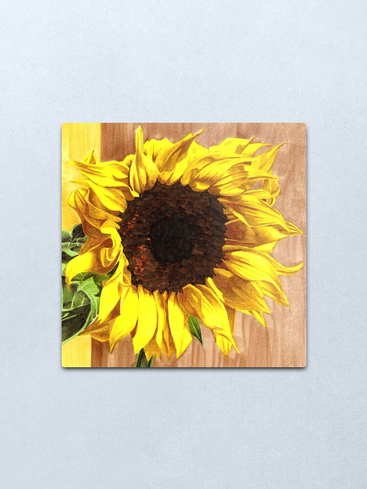 Yellow Sunflower Metal Print By Gee355 Redbubble