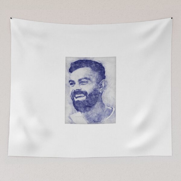 Item preview, Virat Kohli Indian cricketer sketch portrait designed and sold by KARTICK DUTTA.