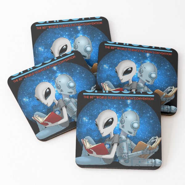 Item preview, Chicon 8 Alien and Robot Reading Classic T-Shirt designed and sold by JeremyEdwards1.