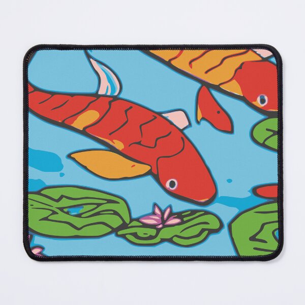 Item preview, Red Koi and Orange Koi Swimming in Pond with Lilies designed and sold by Nonshape.