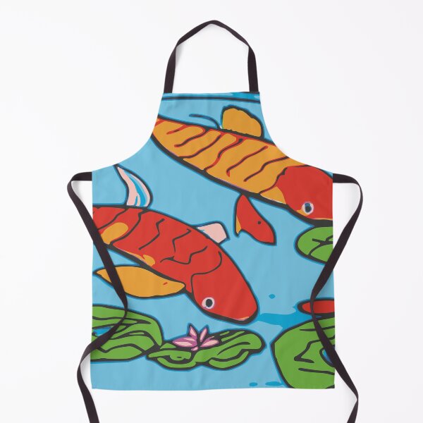 Item preview, Red Koi and Orange Koi Swimming in Pond with Lilies designed and sold by Nonshape.
