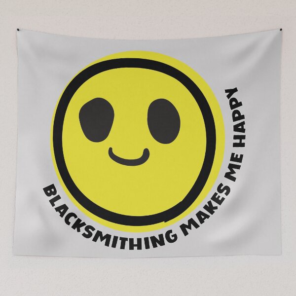 Item preview, Blacksmithing makes me happy smile yellow face metal worker gift designed and sold by MetalicBabe.