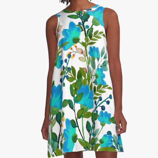 Blue #redbubble #decor #buyart A-Line Dress