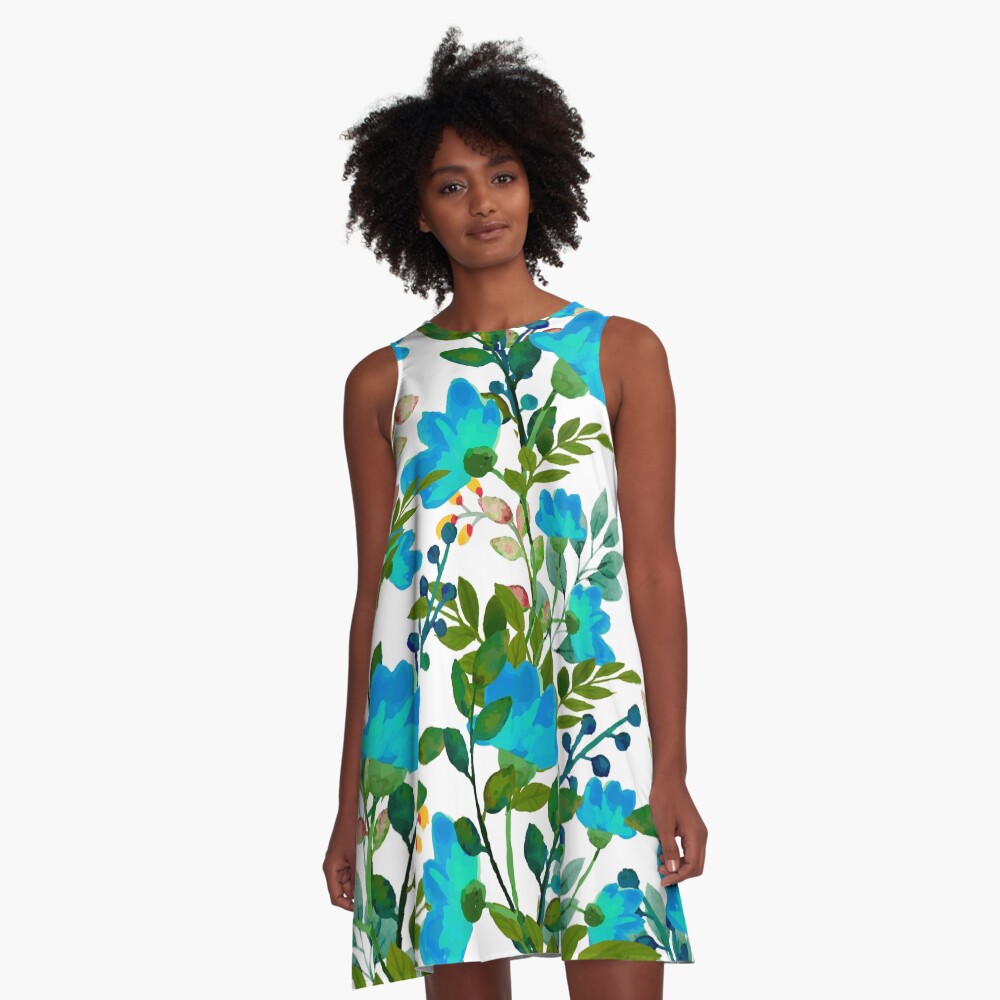 Blue #redbubble #decor #buyart A-Line Dress