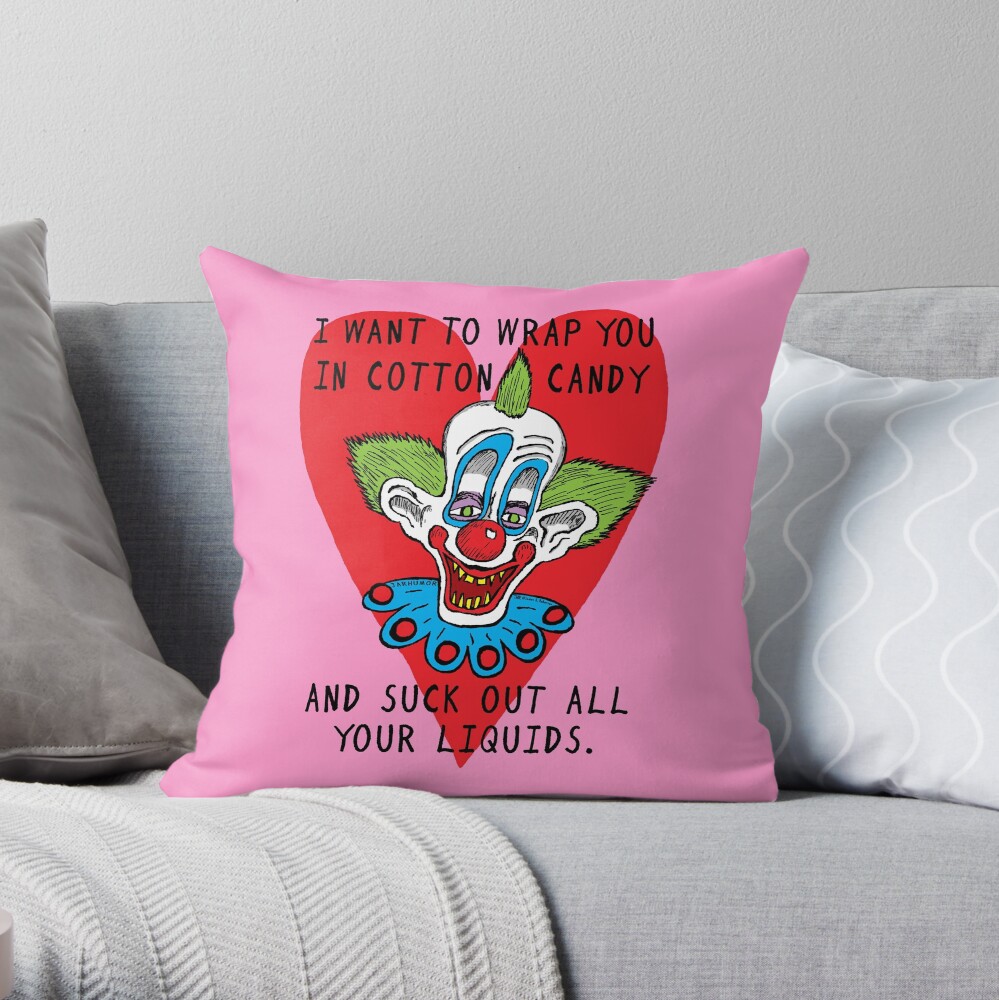 Killer Klown Love Throw Pillow