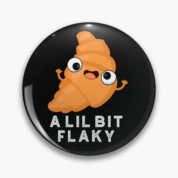 Item preview, A Lil Bit Flaky Pastry Funny Croissant Puns  (Dark BG) designed and sold by punnybone.