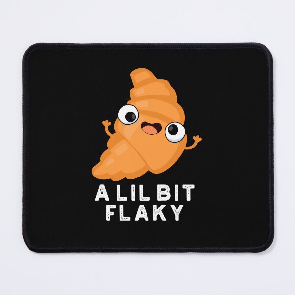 Item preview, A Lil Bit Flaky Pastry Funny Croissant Puns (Dark BG) designed and sold by punnybone.