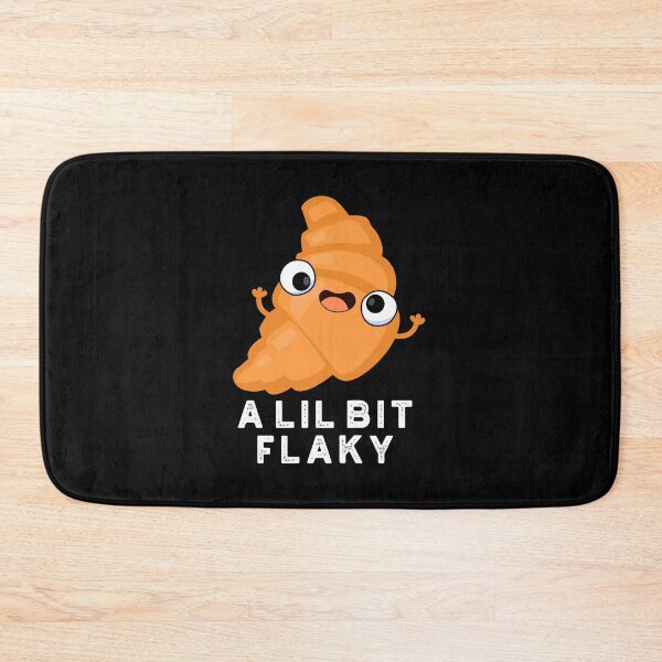 Item preview, A Lil Bit Flaky Pastry Funny Croissant Puns  (Dark BG) designed and sold by punnybone.