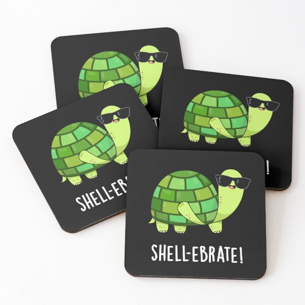 Item preview, Shell-ebrate Tortoise Funny Animal Puns (Dark BG) designed and sold by punnybone.