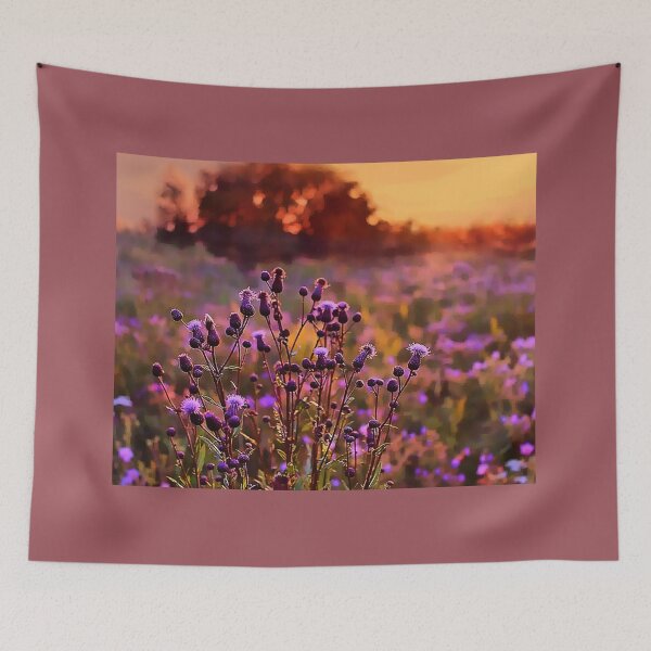 Item preview, Sunset over the flowering meadow designed and sold by Ekaterina Torganskaia.