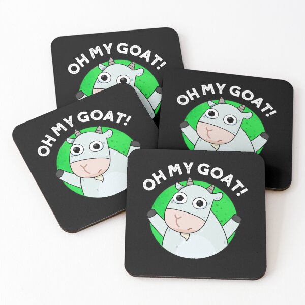 Item preview, Oh My Goat Funny Animal Puns (Dark BG) designed and sold by punnybone.