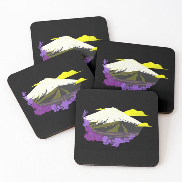 Item preview, Mountains, Clouds, and Flowers Non Binary Flag. Nonbinary Pride designed and sold by Subtle Pride Shop.