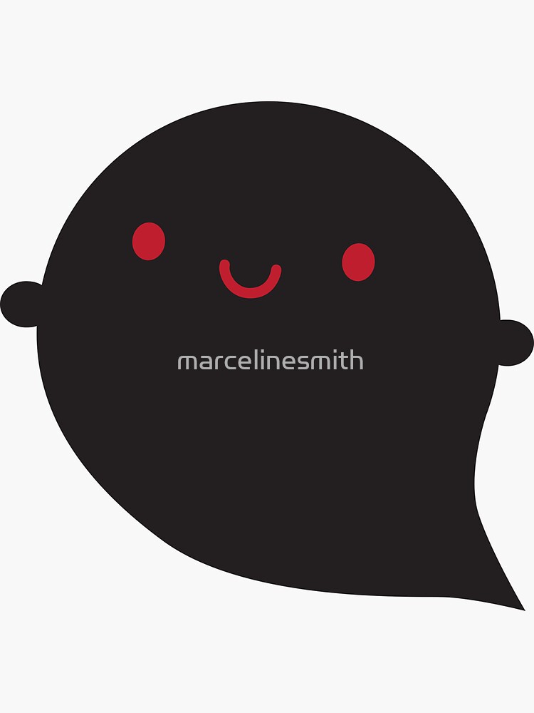 Thumbnail 3 of 3, Sticker, Evil Twin Black Ghost - Kawaii Halloween designed and sold by marcelinesmith.