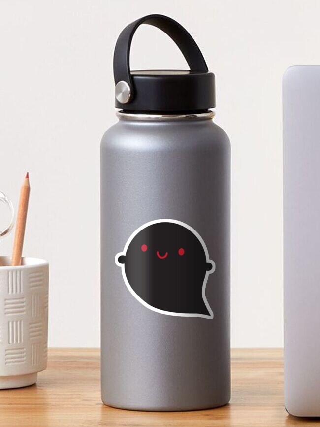 Thumbnail 1 of 3, Sticker, Evil Twin Black Ghost - Kawaii Halloween designed and sold by marcelinesmith.
